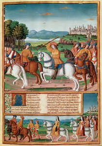 La folie de Charles VI (1368 - 1422). Le 5 août 1392, dans la forêt du Mans, il commence à avoir des crises de folie furieuse : criant à la trahison, il attaque sa propre troupe et tue quatre personnes Miniature tirée de « Chroniques d