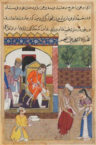 Le magicien, déguisé en brahmane, rend visite au roi de Babylone, d