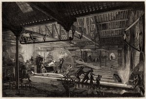La fabrication des rails dans les anciennes forges du Creusot, les bandes d