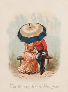La vieille histoire pour la Nouvelle Année, carte de Nouvel An - Unknown artist