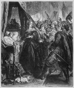 Le peuple (la Fronde) se rendit au Palais Royal et demanda à voir le jeune roi Alite (Louis XIV et Anne d