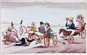 Les plaisirs et inconvénients des vélocipèdes et des chevaux orifères - Unknown artist