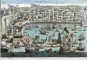 Le port de Messine - gravure du 18ème siècle - Unknown artist
