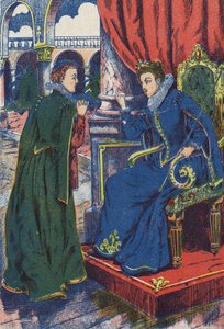La princesse va consulter sa marraine. Illustration anonyme pour « Peau d