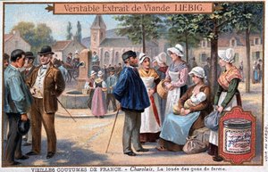Les fermiers loués dans le Charolais - chromo. Liebig, v. 1895 - Unknown artist