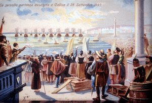 Le deuxième départ de Christophe Colomb de Cadix le 25/09/1493