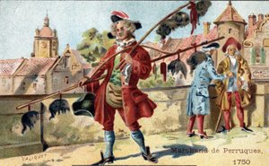 Le métier de marchand de perruques en 1750