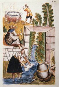 Le travail de la laine, du livre "Trujillo del Peru" ou "Códice Martínez Compañón", par Baltazar Martinez Compañón y Bujanda, évêque de Trujillo (1782-1785) - Unknown artist