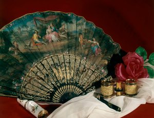 Accessoires de théâtre : éventail et jumelles. 18ème siècle. Paris, arts décoratifs - Unknown artist