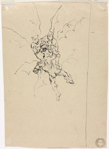 Trois démons tenant un chevalier (verso) - Unknown artist