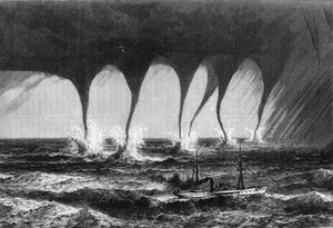 Trombe observée en mer par M. Coffinières de Nordeck. Gravure dans « Le Journal de la jeunesse » - Unknown artist