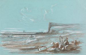 Deux pêcheurs sur une plage - Unknown artist
