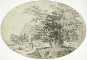 Deux pèlerins sur une route boisée