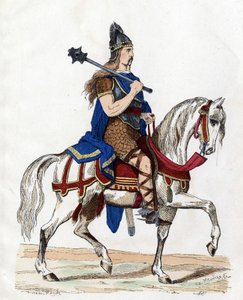 Un chef des Francs - dans « Les Costumes civil et militaires des Français à travers les siècles Paris F. Roy 1882 ». - Unknown artist