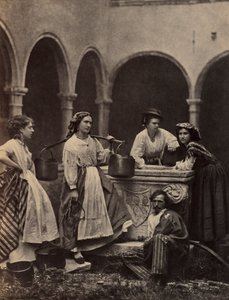Sans titre (Scène de genre avec quatre femmes et un homme) - Unknown artist
