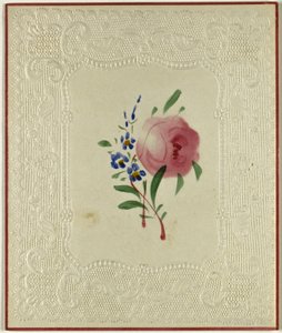 Sans titre Valentine (grandes fleurs roses et petites fleurs bleues) - Unknown artist