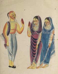 Dévot vaishnava avec deux femmes - Unknown artist