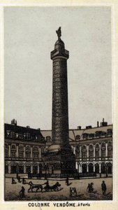 Colonne Vendôme sur la place du même nom à Paris. Chromolithographie de la fin du XIXe siècle