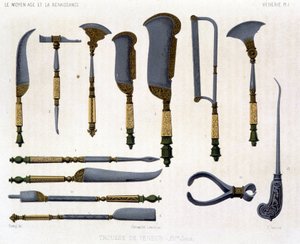 Planche de vénerie : équipement du veneur du XVIe siècle. Dans « Le Moyen Âge et la Renaissance » par Lacroix.