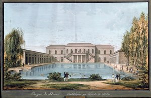 Vue des bains de Diane, première piscine italienne, à Milan - Unknown artist