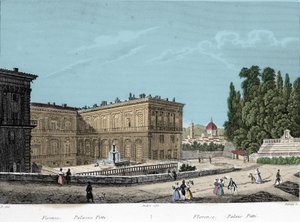 Vue du Palais Pitti à Florence. 19e siècle - Unknown artist