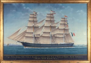 Vue du clipper italien Cosmos. Peinture du 19ème siècle - Unknown artist