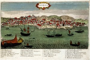 Vue de la ville de Lisbonne au Portugal à la fin du XVIIIe siècle - Unknown artist