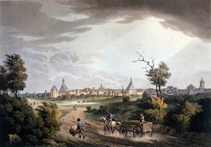 Vue des environs de la ville de Leipzig en Allemagne vers 1820 - Unknown artist