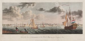 Vue de la ville de Paramaribo, avec la route et les navires depuis la rive opposée - Unknown artist