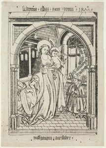 Vierge et enfant, abbé Ludwig à genoux - Unknown artist