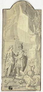 Guerrier conversant avec une dame lors d