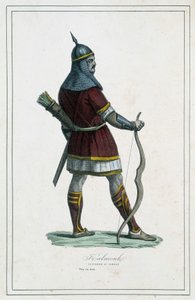 Guerrier Kalmouk (peuple mongol de Sibérie méridionale) - dans « Les différents peuples de la terre » par Abbé P. Jouhanneaud, Librairie des Bons livres, Limoges - Unknown artist