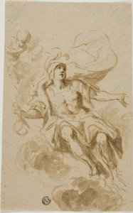 Guerrier assis sur des nuages - Unknown artist