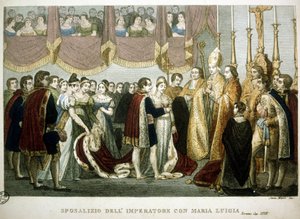 Cérémonie de mariage entre Napoléon Ier et Marie-Louise de Habsbourg dans l