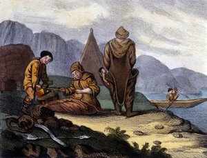 Côte ouest du Groenland, Esquimaux. Lithographie du début du 19e siècle - Unknown artist