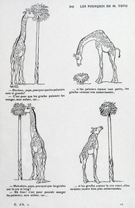 Pourquoi de M. Toto : Pourquoi le palmier est si grand et pourquoi la girafe a un si long cou. (dessin comique sur la théorie de Darwin) - Unknown artist