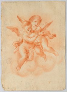 Putti ailés dans les nuages - Unknown artist