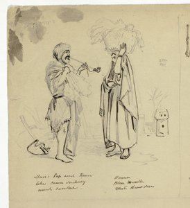 Femme et mendiant - Unknown artist