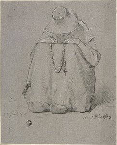 Femme avec un chapelet - Unknown artist