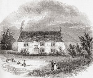 Manoir de Woolsthorpe, Woolsthorpe-by-Colsterworth, Lincolnshire, Angleterre, de Old England: A Pictorial Museum, pub. 1847
