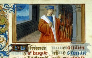 Poissons du Zodiaque, cheminée (miniature, Moyen Âge) - Unknown artist