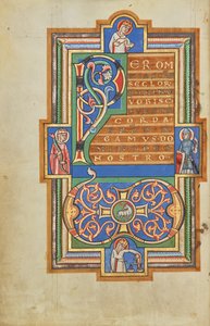 Page de texte décorée avec un monogramme VD