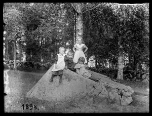 Quatre filles dans le parc du manoir de Niemenlauta