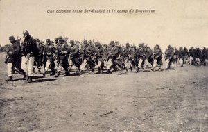Bir Rashid à Barh el Gazel, Tchad, soldats coloniaux légionnaires français en patrouille. carte postale 1910 - Unknown photographer