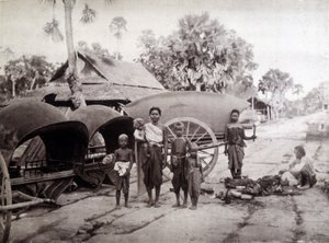 Cambodgiens sur la route d