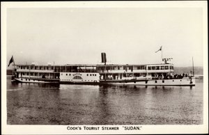 Le bateau à vapeur touristique "Sudan" de Cook (photo n/b) - Unknown photographer