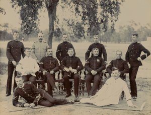 Caporaux de la compagnie C, 1er Bataillon du Régiment du Bedfordshire, vers 1890