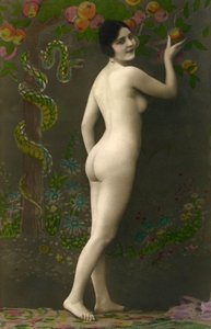 Carte postale fantaisie (kitsch) : Eve de la "Belle Epoque" (ca. 1920) - Unknown photographer