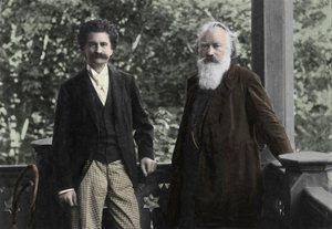Johannes Brahms (1833-1897) avec Johann Strauss (1825 -1899) - Unknown photographer