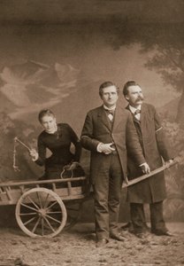 Paul Ree (1849-1901) philosophe anglais - Lou Andreas-Salomé (1861-1937) psychanalyste russe - Friedrich Nietzsche (1844-1900) philosophe allemand - mai 1882 (Lucerne, Atelier Jules Bonnet) - Unknown photographer